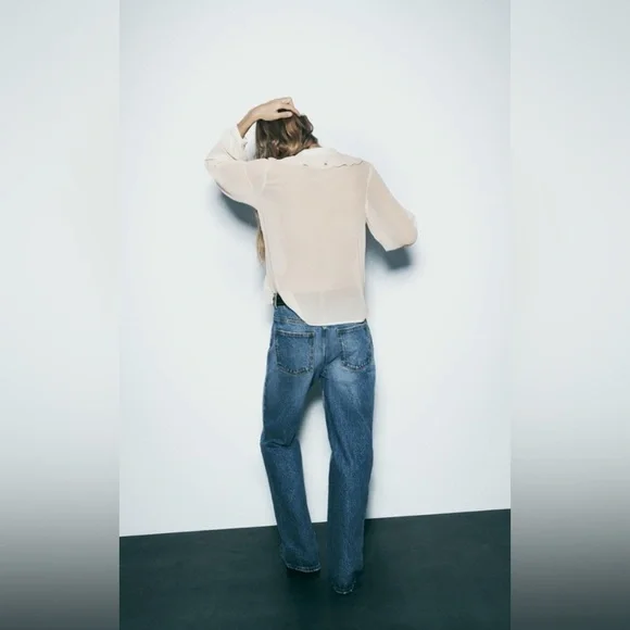 ZARA Ruffled Chiffon Blouse – Size M | Elegant & Feminine - Picture 3 of 7